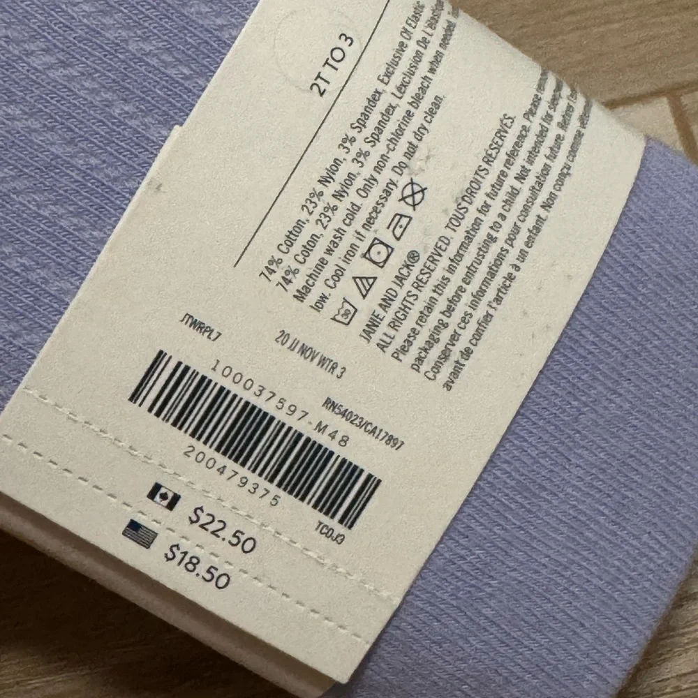 NWT Janie and Jack lavender purple tights